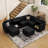 Colusa Faux Leather 7 Seats  U Shaped Free Combination Memory Foam Modular Sofa Storage Sectional Couch With A Movable Ottoman for living room-833417701