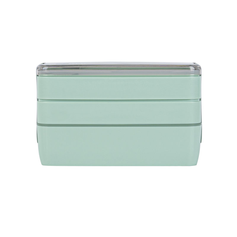 Articles de restaurant-Bento Tek 30 boîtes à bento, 10 boîtes à lunch empilables à 3 compartiments - avec fourchette et couteau, ne contient pas de BPA, boîtes à repas réutilisables en plastique vert, micro-ondes, lavables au lave-vaisselle