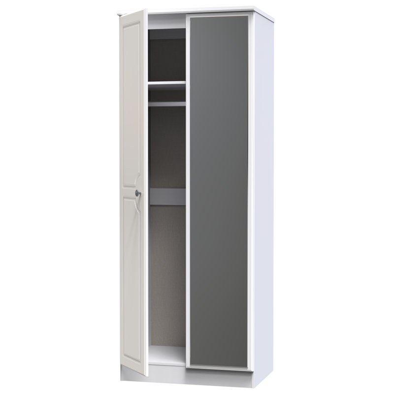 Adala Manufactured Wood Wardrobe, White Gloss/White