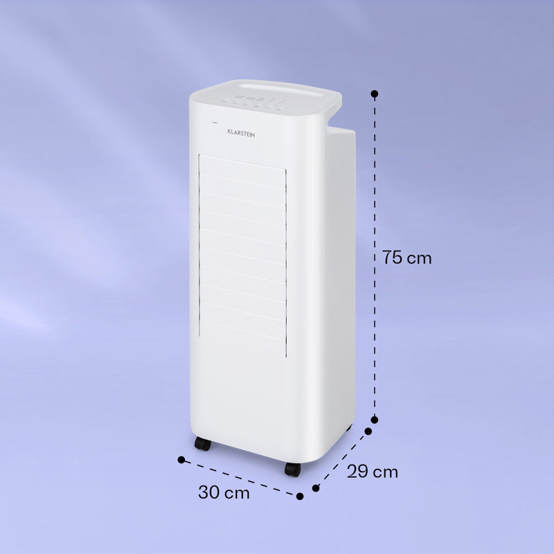 Klarstein Icewind Max 3-In-1 Air Cooler 330 M³/H 60W Oscillation 6 Ltr Timer Remote Control, White