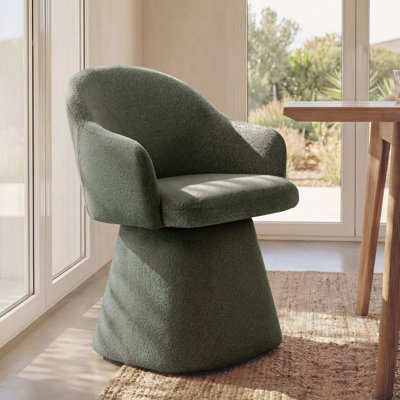 Modern Upholstered 360 Swivel Dining Barrel Chair