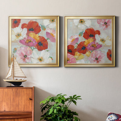 " Confetti Flowers I " 2 - Pieces Painting Print