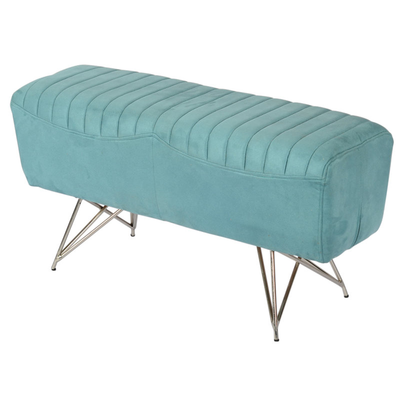 Banc rectangulaire en velours bleu marine MAILE