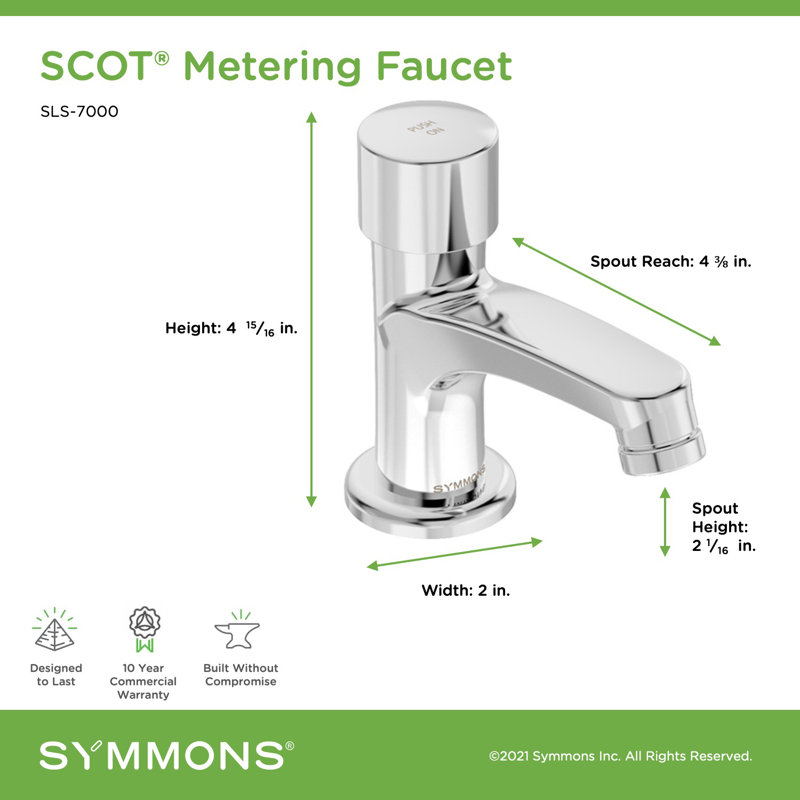 Robinet de salle de bain à un trou avec poignée simple (0,5 gal / min) Scot, Avec drain