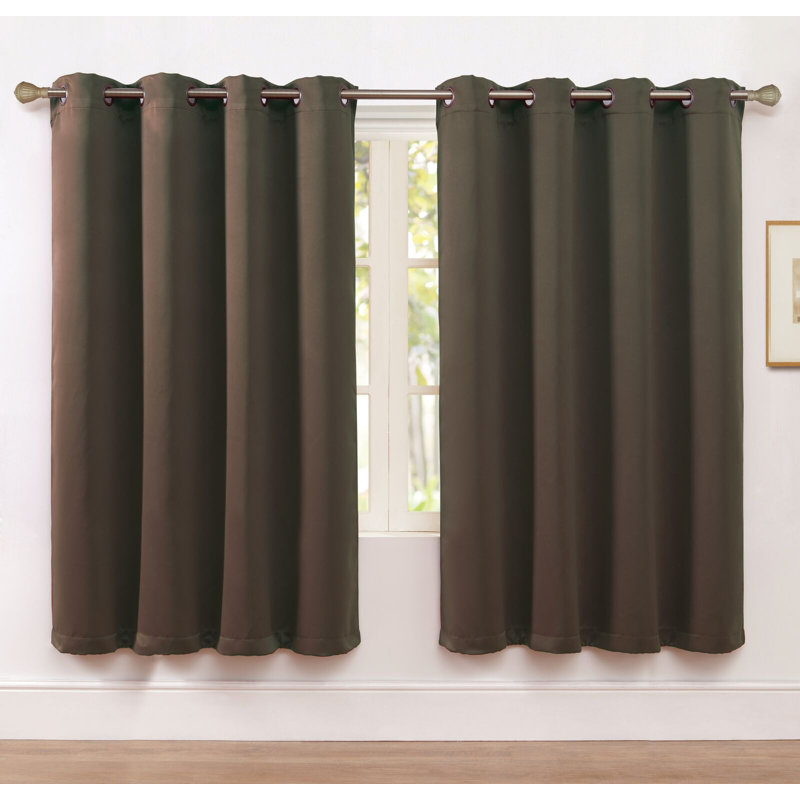 Karn Blackout Curtain Pair, 52" W x 63" L, Brown