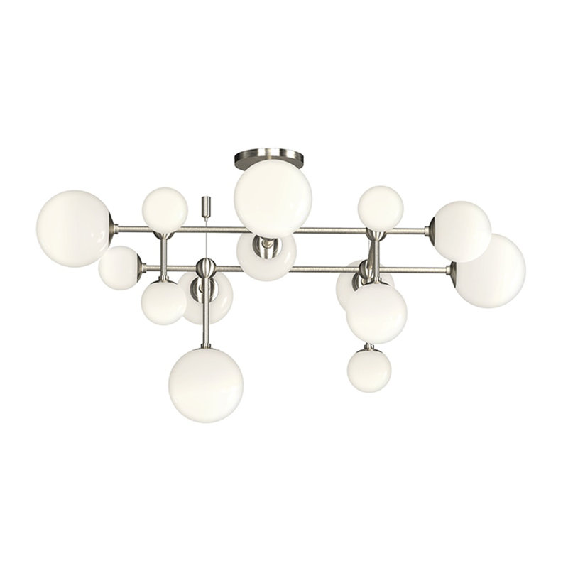 Sabon Glass LED Flush Mount, Satin Nickel