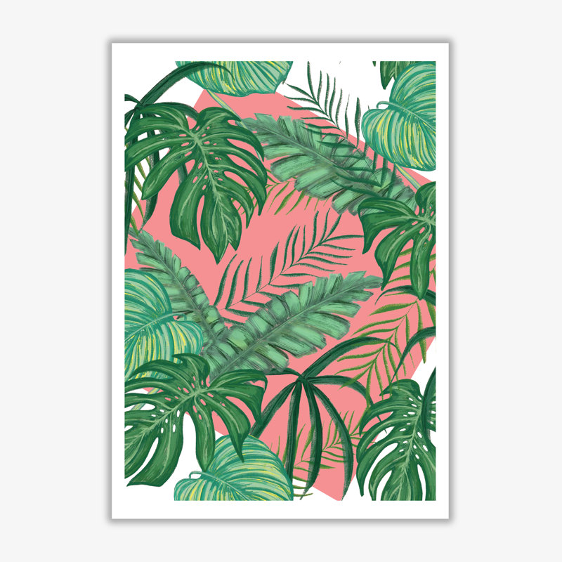 Abstract Leaves With Background - Print, No Frame, 60 cm H x 42 cm W x 1 cm D