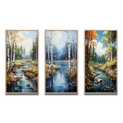 «Birch Woods Serenity Falls», 3 pièces