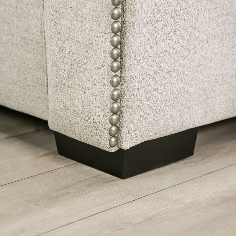 Ensemble de salon 2 pièces Araujo, Beige/bleu, Chenille crème