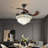 42-inch Black Crystal Ceiling Fan Light, Remote Control, Three-tone Lighting, K9 Crystal Lampshade