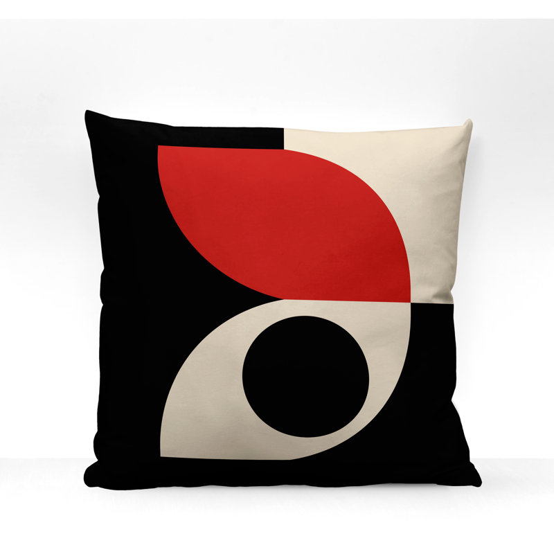 Coussin décoratif intérieur / extérieur en polyester filé Josi, 19 po x 19 po, Rouge