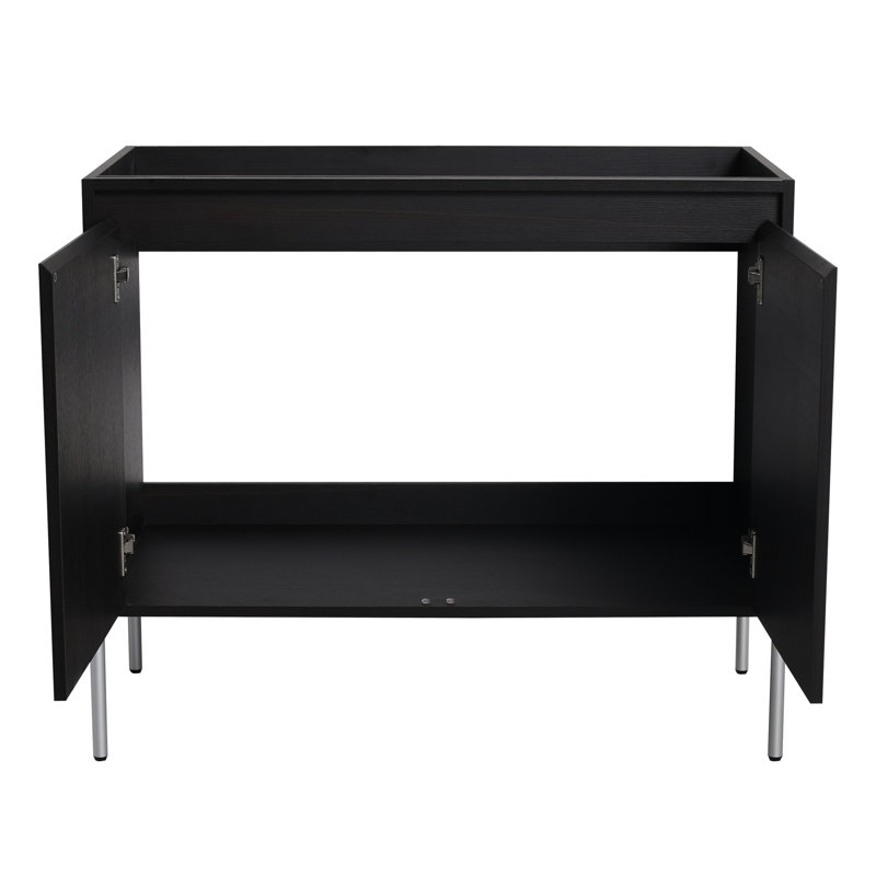 Meuble-lavabo sur pied 36 po, chêne foncé - armoire spacieuse, 36"