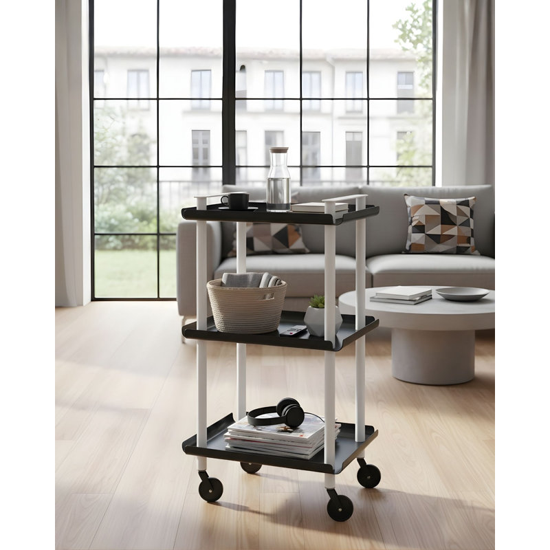 Zeigler Serving Cart, Black, White