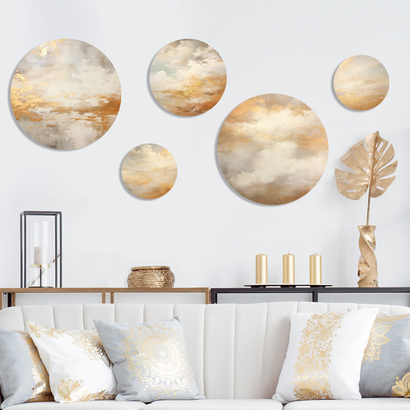 «Magic Sky Simplicity» - ensemble d'art mural rond 5 pièces Sky Sky