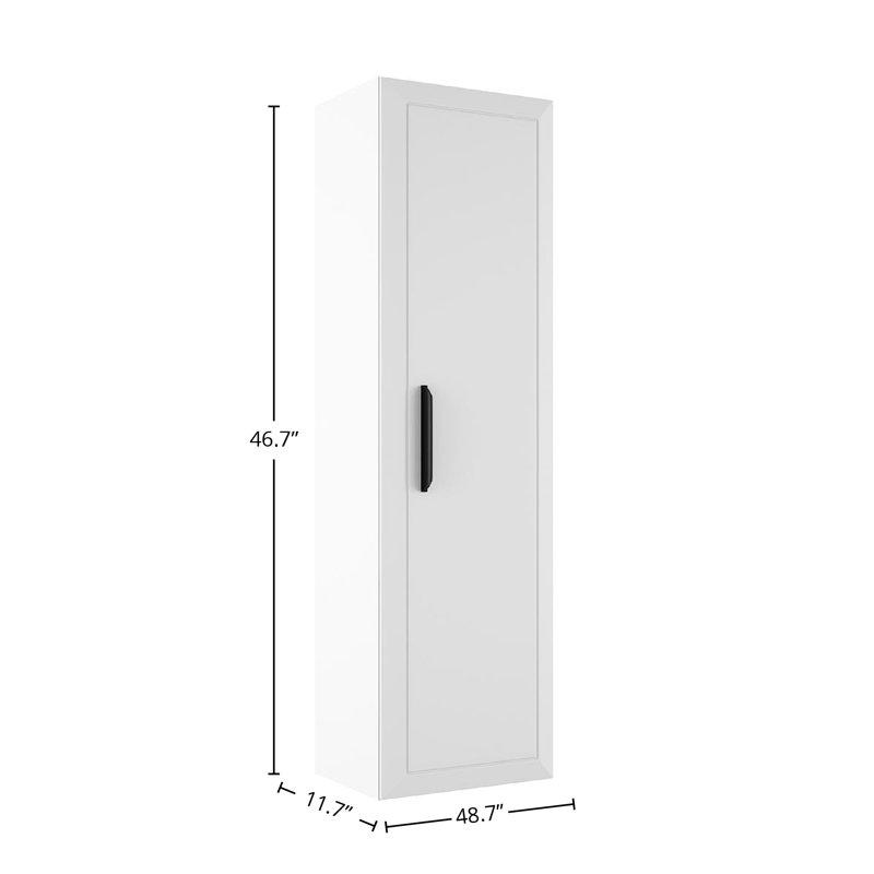Gosman 47" Tall 1-Door Side Cabinet, White