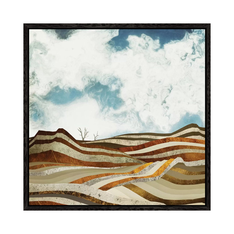 Desert Calm - Print on Canvas, Black Framed, 45.72 cm H x 45.72 cm W
