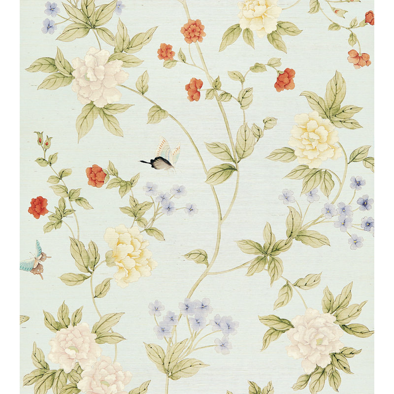 Luoyang Floral Non-Pasted Wallpaper Roll, Sky
