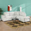 Canapé-lit modulaire en L 86,6 po avec accoudoirs de rangement, porte-gobelets, deux ports USB et repose-pieds mobile en forme de L-1727941008