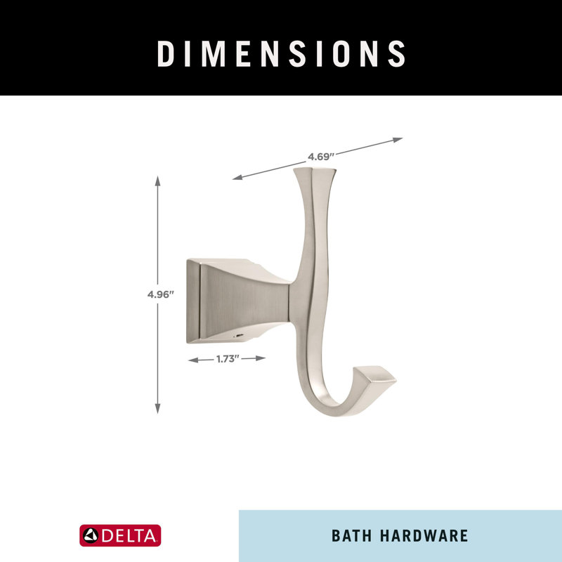 Dryden Wall Mounted Robe Hook, Brilliance Stainless