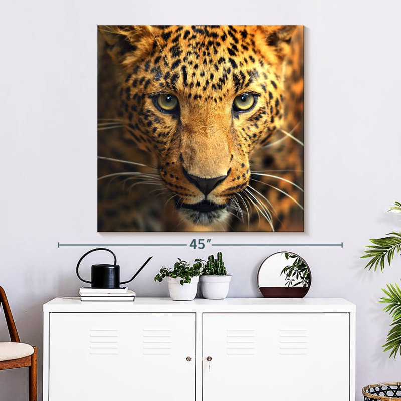 Brampt Leopard Portrait, 33" H x 33" W