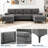 106''wide U-shape Upholstered Sectional Sofa Couch With Chaise-862917319