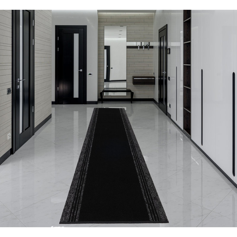 Tapis de couloir intérieur / extérieur géométrique en polypropylène touffeté à la machine, Tapis de couloir 2 pi 2 po x 33 pi