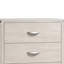 Commode haute 5 tiroirs Fezi, poignées argentées, gris poussiéreux