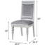 Paire de chaises d'appoint grises et platine - Base confortable en bois avec incrustation de strass éblouissant et confortable avec 2 pieds en bois