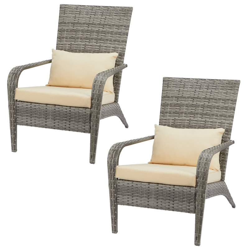 Chaise Adirondack légère en osier, Gris