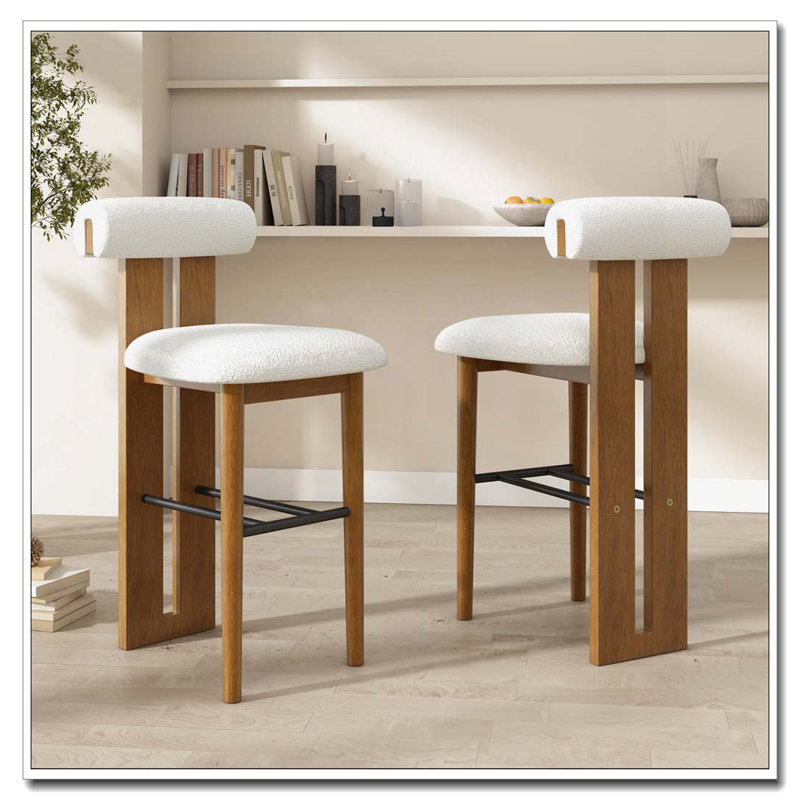 Tabouret de bar en bois, Blanc