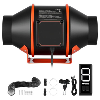 Inline Duct Fan Kit with Carbon Filter 205 CFM, 4 in