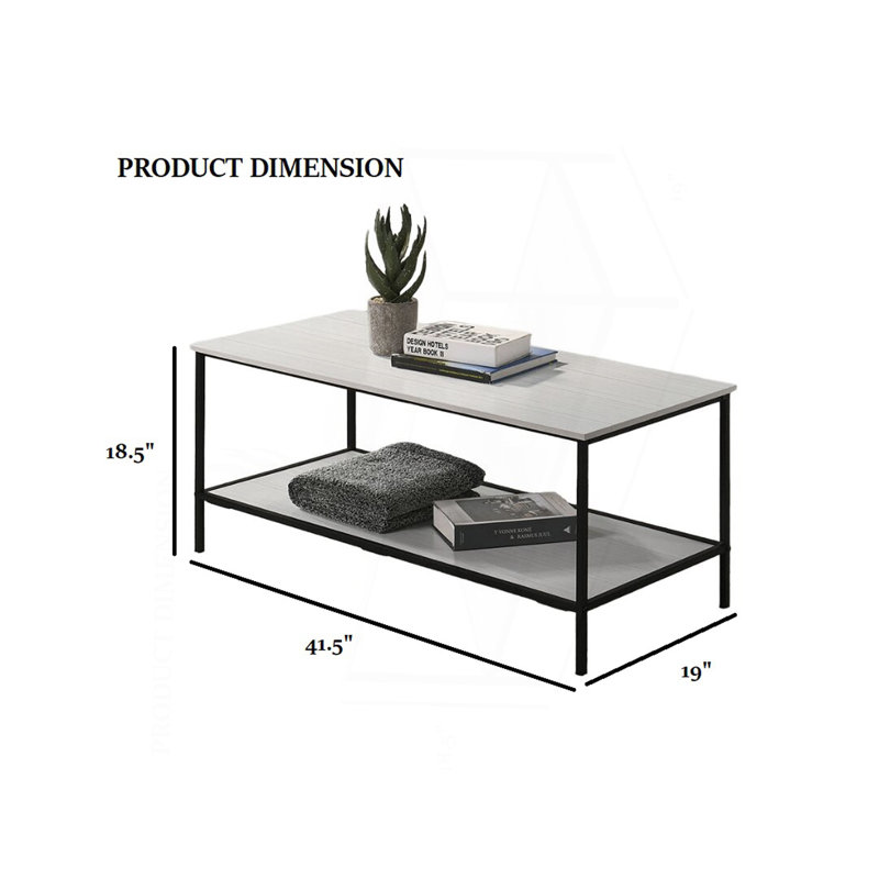 Ensemble de table 3 pièces de style rustique à finition blanche 1 table basse 2 tables de bout 2 pièces de style minimaliste