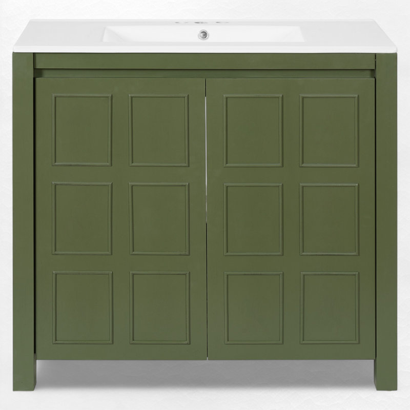 Ensemble de meuble-lavabo simple 36 po, Vert olive