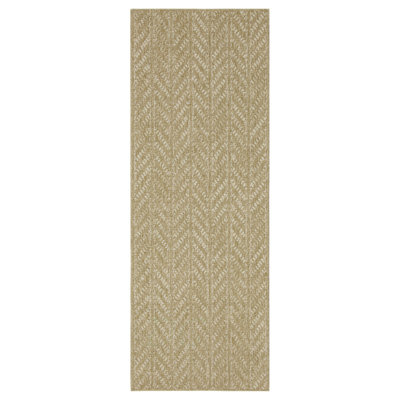 Earth GC_NTL1014 Jute/White 2 Ft. 7 In. X 7 Ft. 3 In. Indoor/Outdoor Area Rug