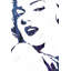 Marilyn Monroe en bleu - Femme rétro, toile encadrée