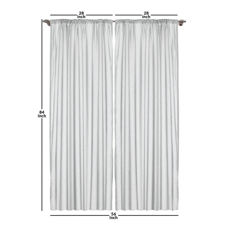 Blue and Cream Striped Microfiber Rod Pocket Curtain Panels, 28" x 84"