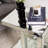 Melle Glass Side Table mirrored C Shape Pedestal Side Table with Storage