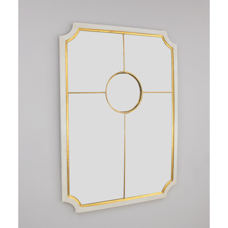 Tulip Flat Wall Mirror, White/Gold Leaf