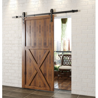 Steel Single Door Barn Door Hardware Kit Standard Single