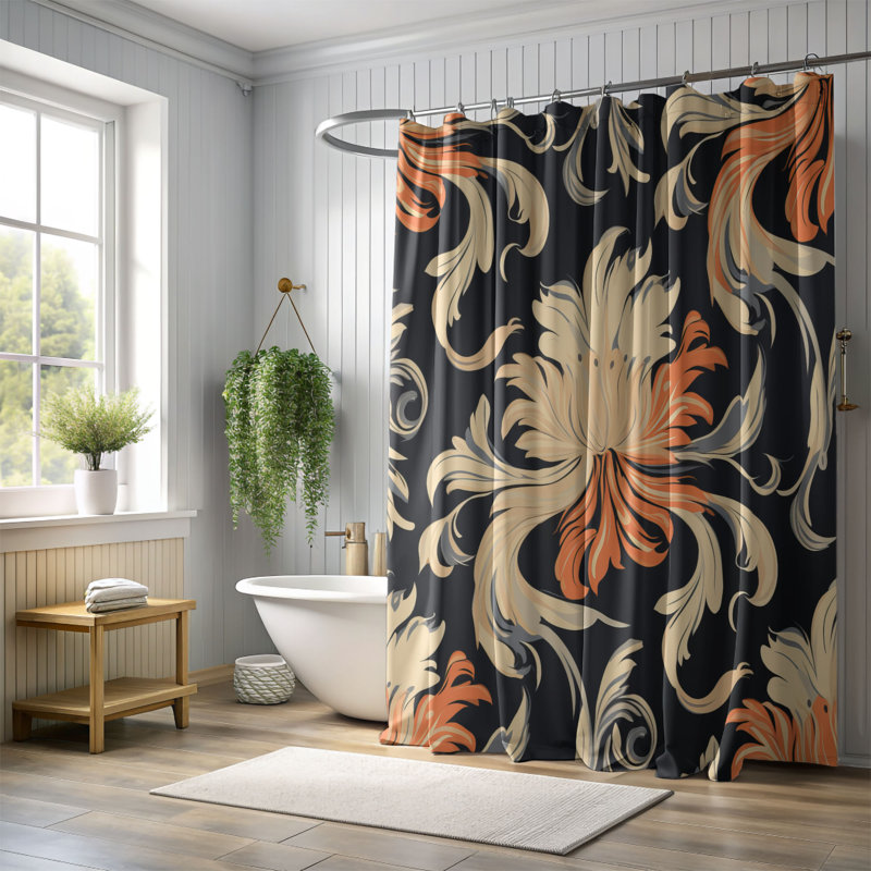 Damask Prestige - Rideau de douche Premium, H 74 po x l 71 po