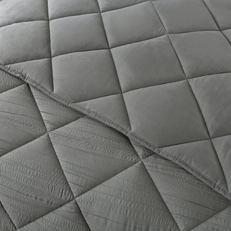 Ensemble de literie en microfibre douce et chaude et légère, Édredon simple + 1 taie d'oreiller standard, Gris