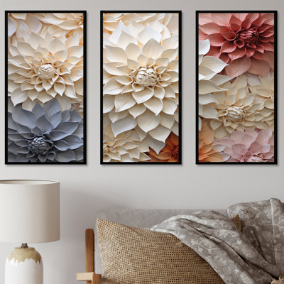 Bouquet Of Dahlia Flowers I - Dahlia Wall Decor Set