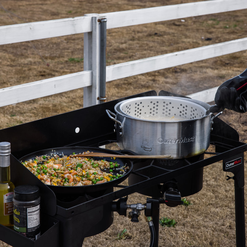 Black Double Burner Outdoor Propane Stove