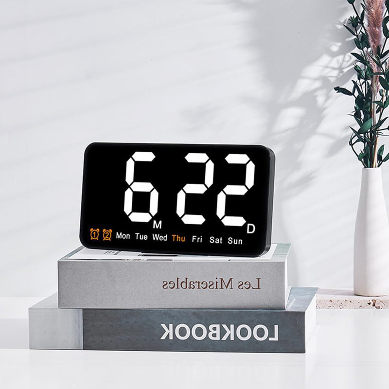 Digital Electric Alarm Tabletop Clock, White