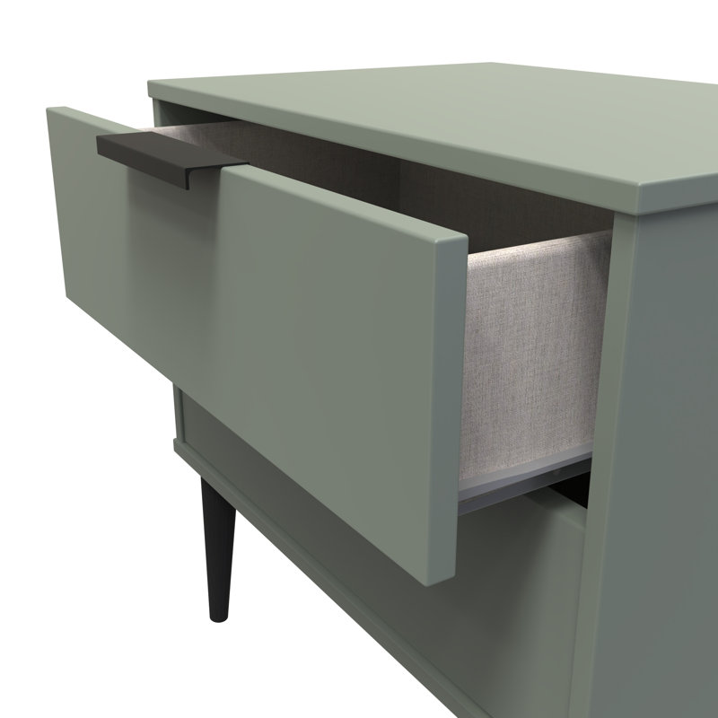 Bonnelle 58cm W Manufactured Wood Bedside Table, Reed Green