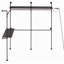 Portemanteau industriel noir réversible de 118,3 po avec lumières à DEL et tablettes