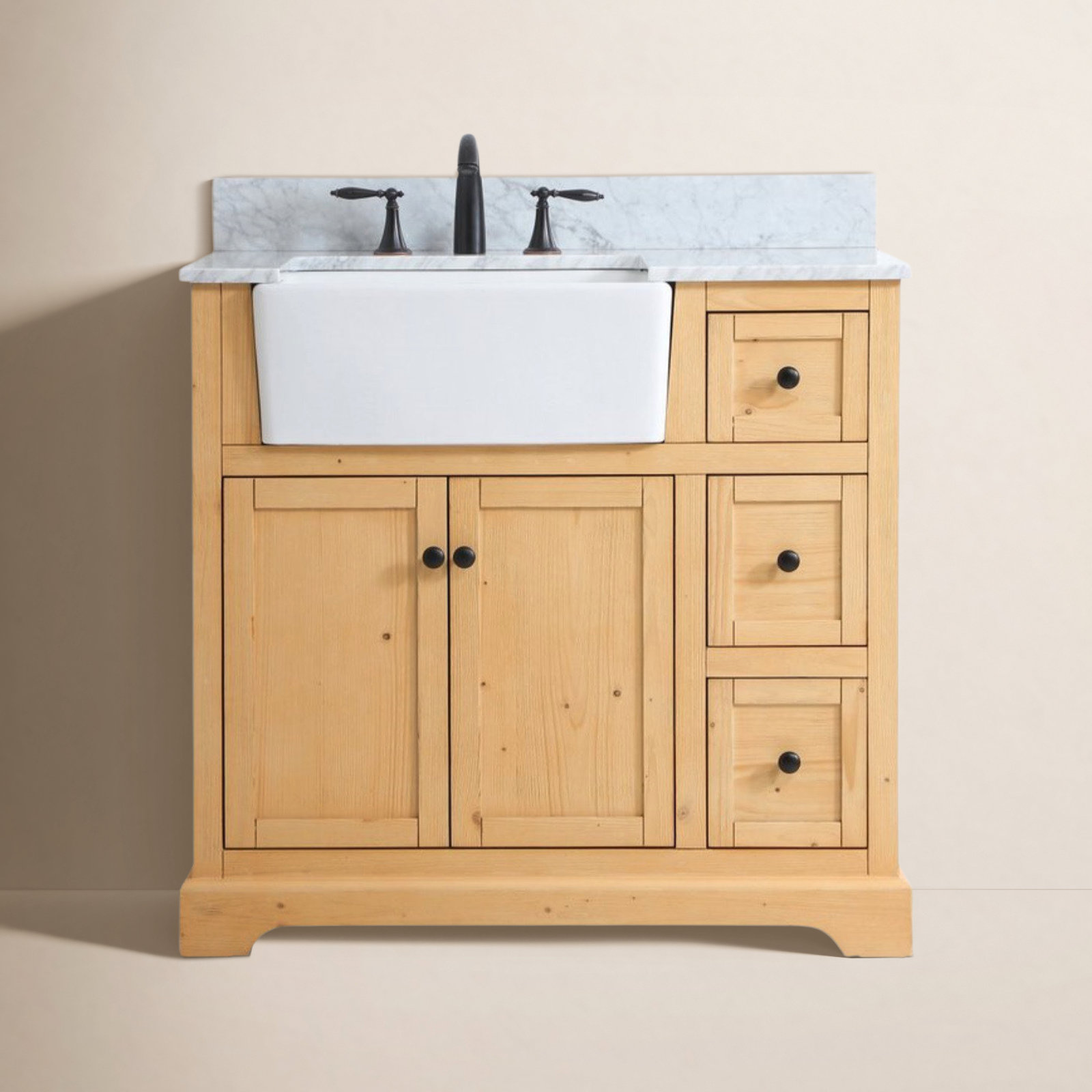 Pardue 36'' Single Bathroom Vanity, Natural Wood