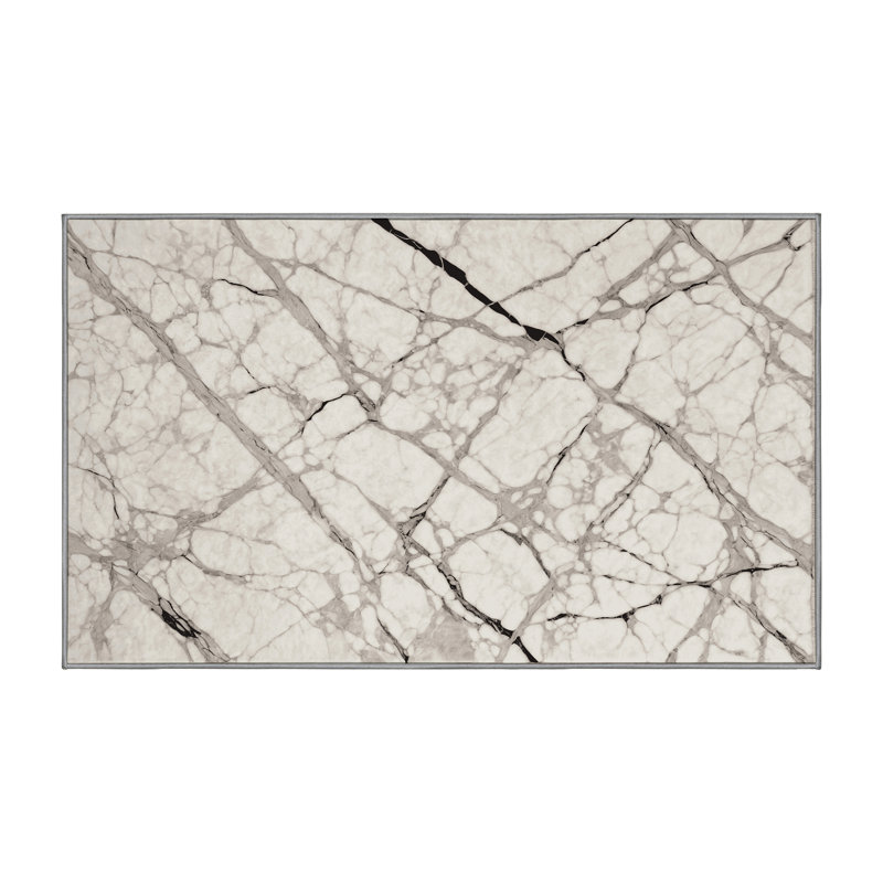 Machine Washable Gray Area Rug, Rectangle 8' x 12'