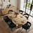 Modern 79" Oval Dining Table Set With 6 Upholstered Dining Arm Chairs-1230948812