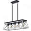 Lustre suspendu industriel noir et blanc de 32 po à 5 lumières, cage moderne en métal, luminaire suspendu réglable pour la salle à manger-1899279900